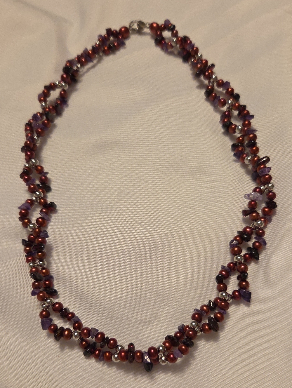 Honora Red And Purple Pearl And Beaded Necklace 18"
